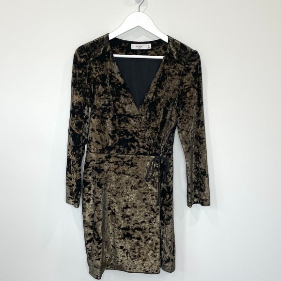 Ali & Jay Long Sleeve Wrap Velvet Dress - Picture 6 of 12